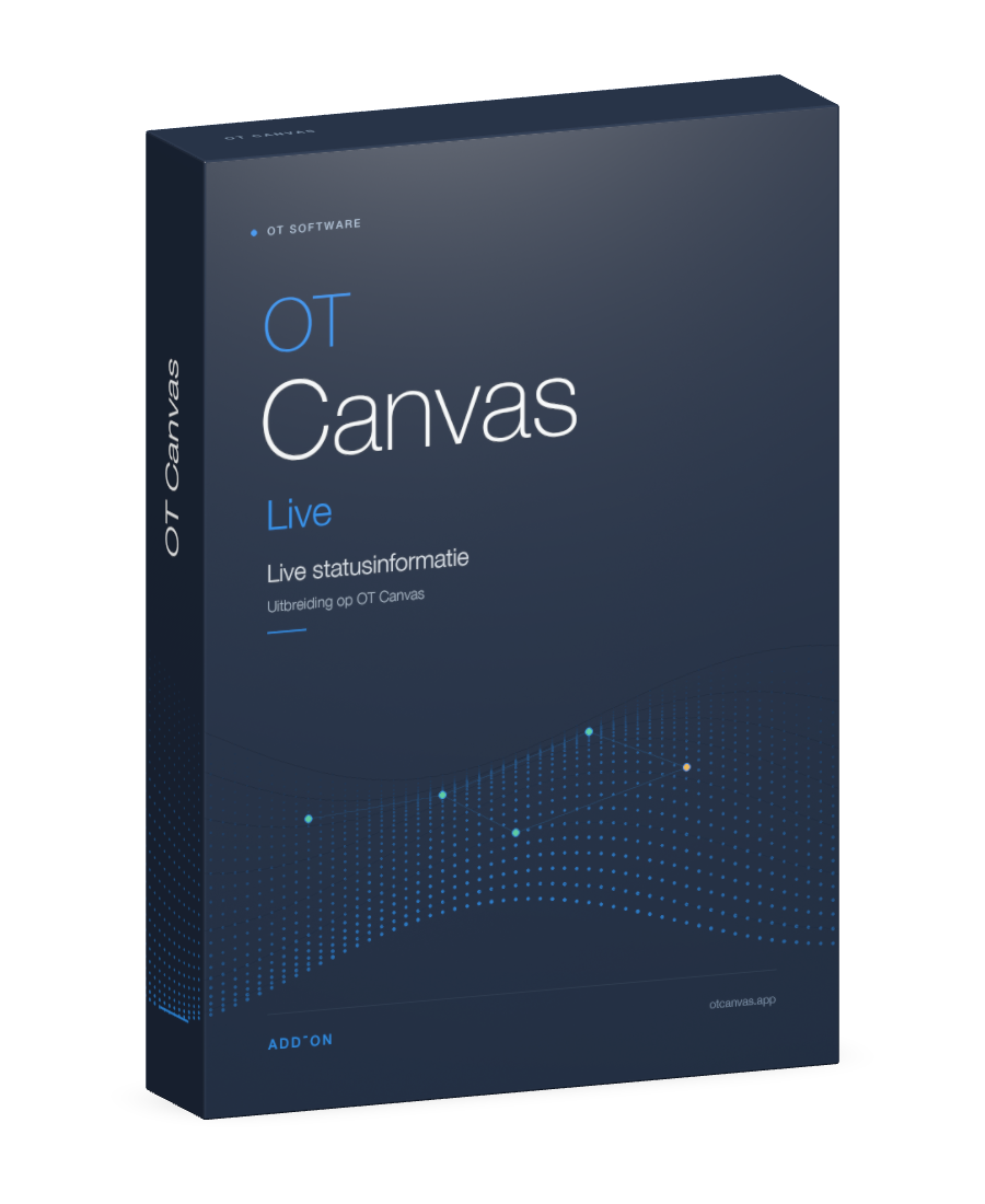 Dark blue OT Canvas Live software package: live status information.
